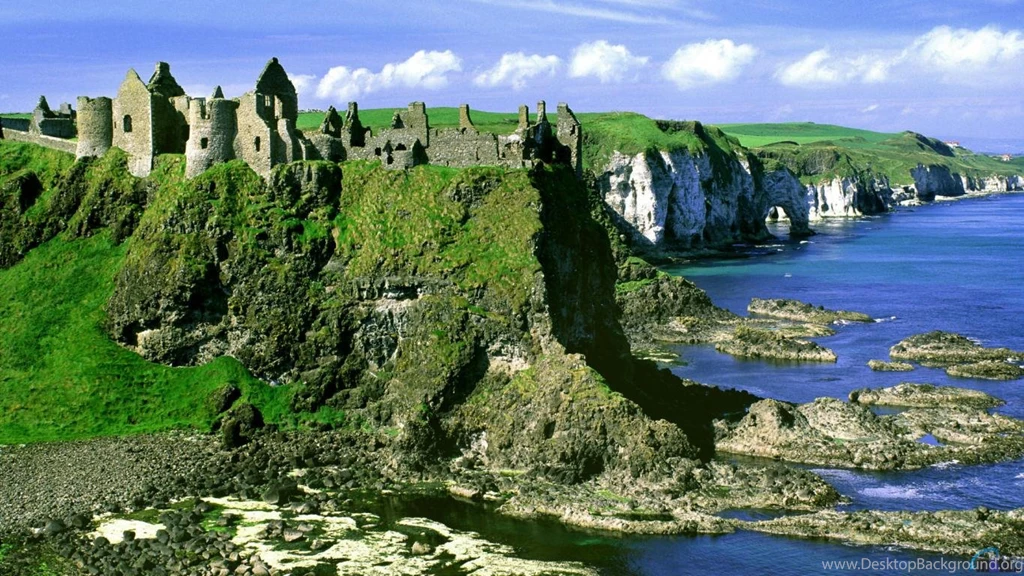 Download Wallpapers Dunluce Castle, County Antrim, Ireland (1366 X ...