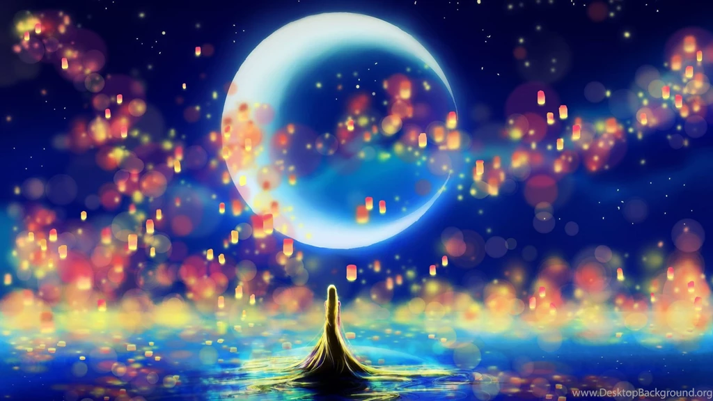 1920x1080 Rapunzel, Princess, Lights, By Chibionpu, Silhouette ...