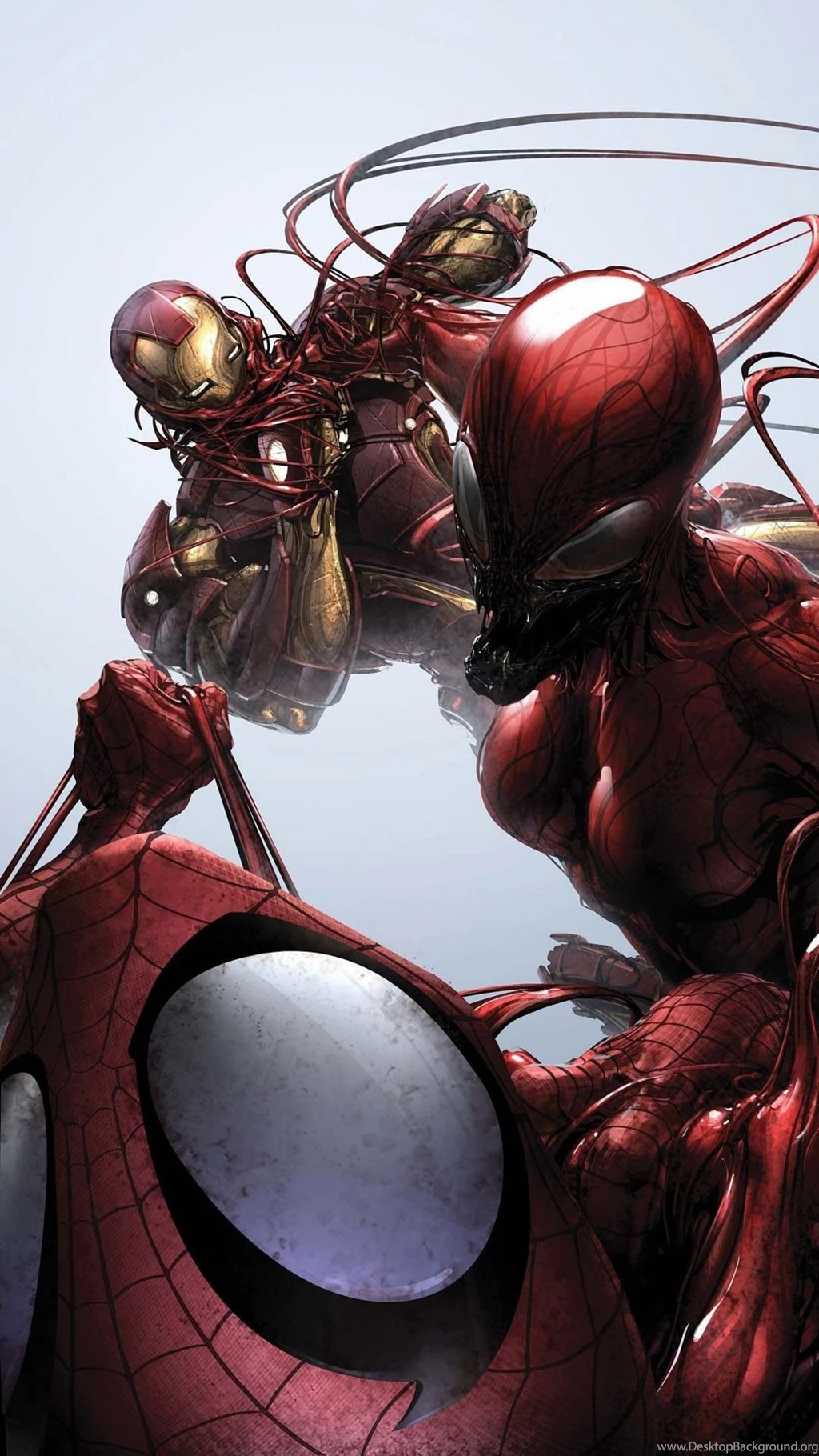 Carnage Against Spider Man And Iron Man Mobile Wallpapers 13068