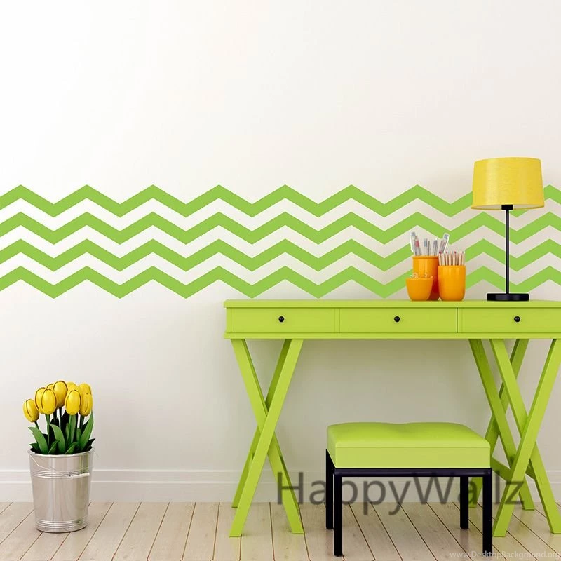DIY Chevron Wall Sticker Chevron Stripe Wall Decals Modern Mural ...