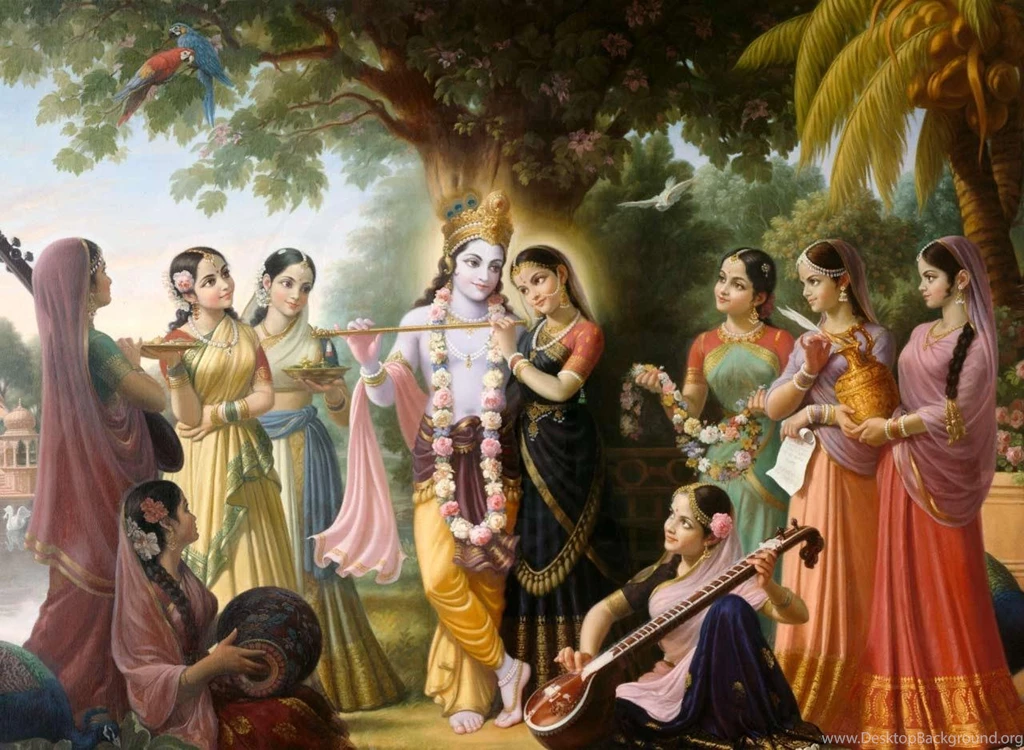 Download Lord Krishna Radha Gopis And Wallpapers 1280x938