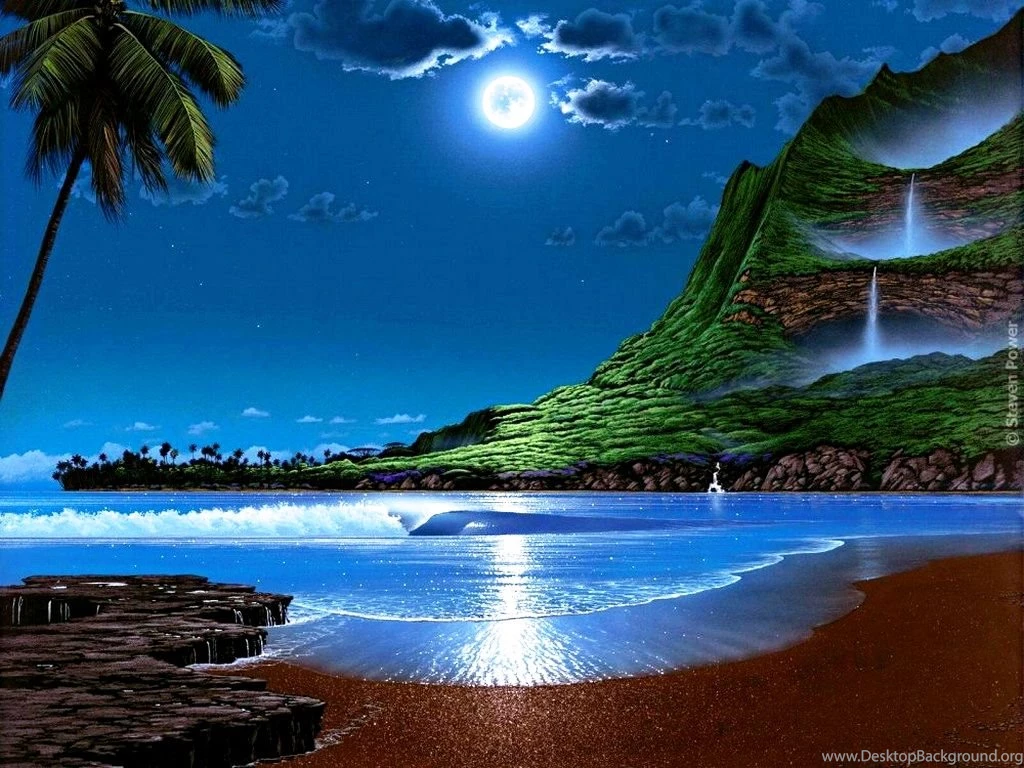 free animated moon mountain beach wallpapers jpg desktop background animated mountain background