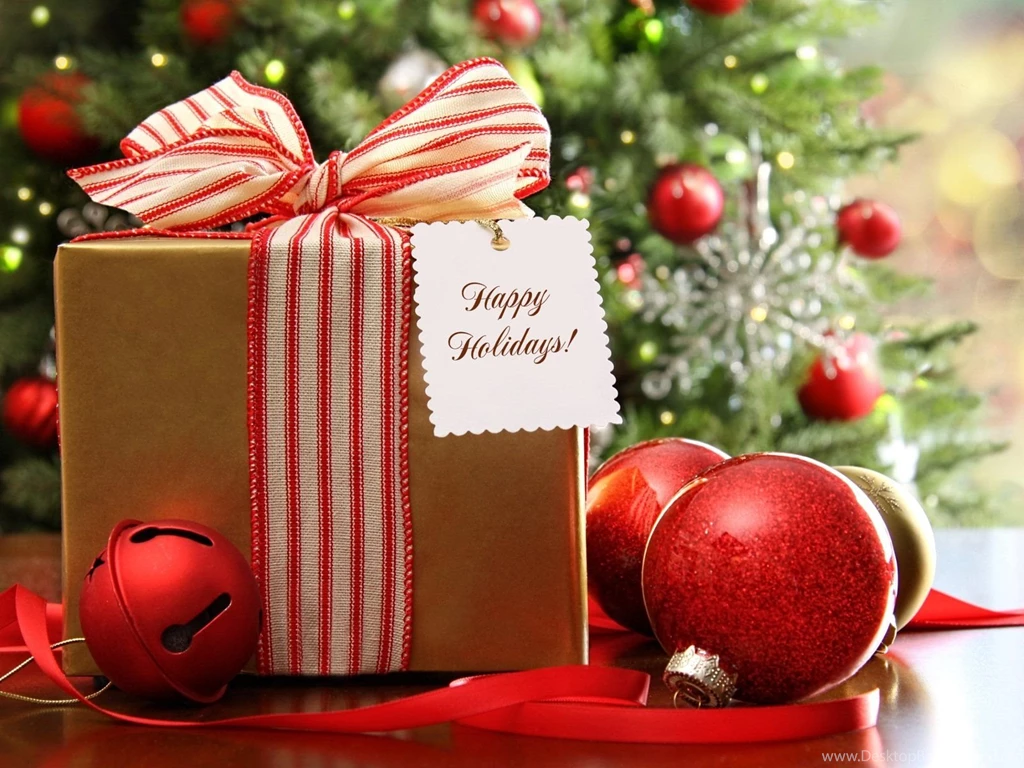 Merry Christmas Holiday Vacation Gifts Tree Happy Beautiful Santa ...