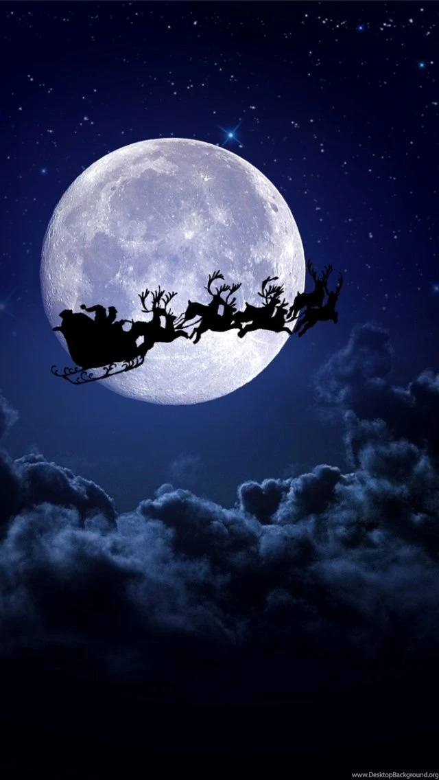 Wallpapers Santa Clause Sledge Raindeer iPhone 5 Wallpapers For ...
