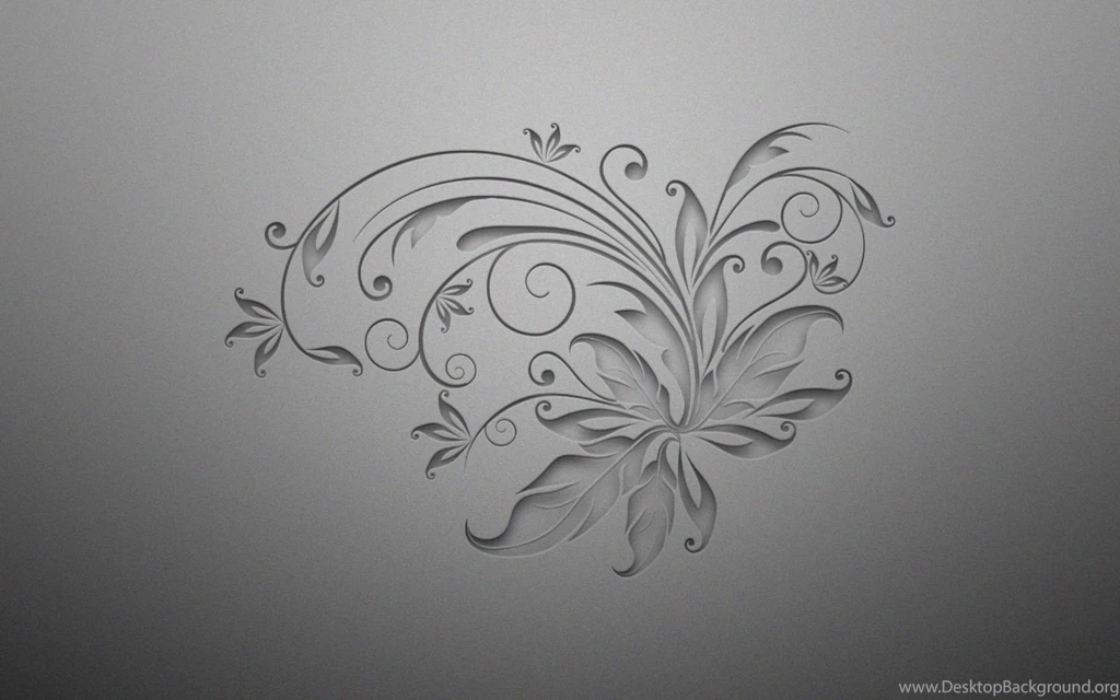 Gray Floral Art   Wallpapers