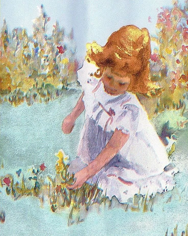 Sale $ Victorian Girls In Flower Garden 45 Feet Wallpapers Border ...