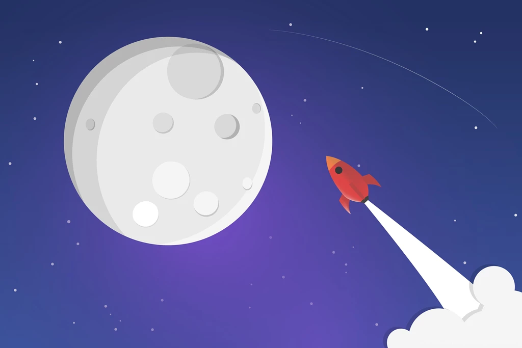 Rocket Ship To The Moon By Sarah Thomson Dribbble