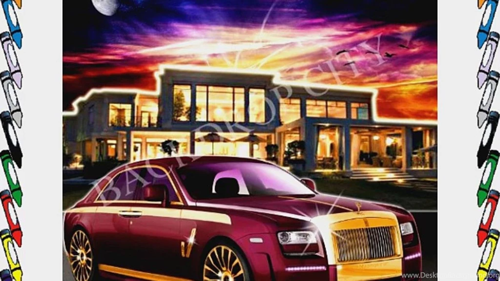 8'x8' Mansion Car Combo Hip Hop Backgrounds Backdrop   Video ...