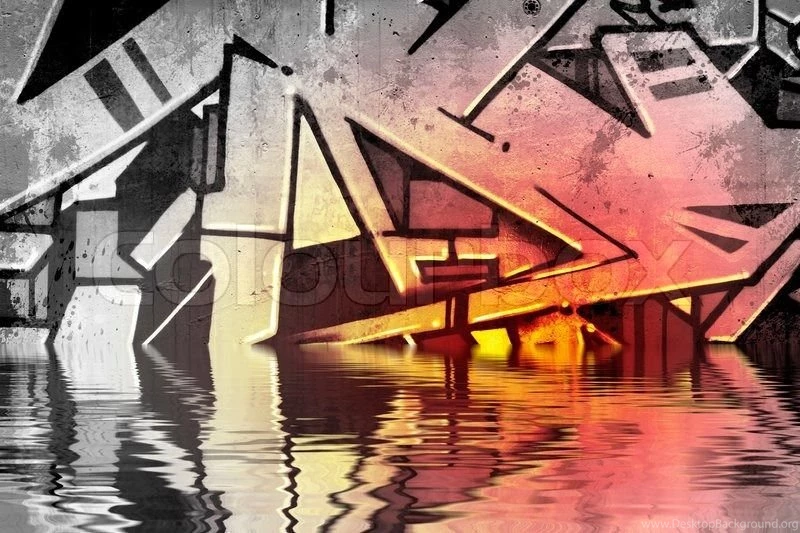 Graffiti Over Old Dirty Wall, Urban Hip Hop Backgrounds Gray ...