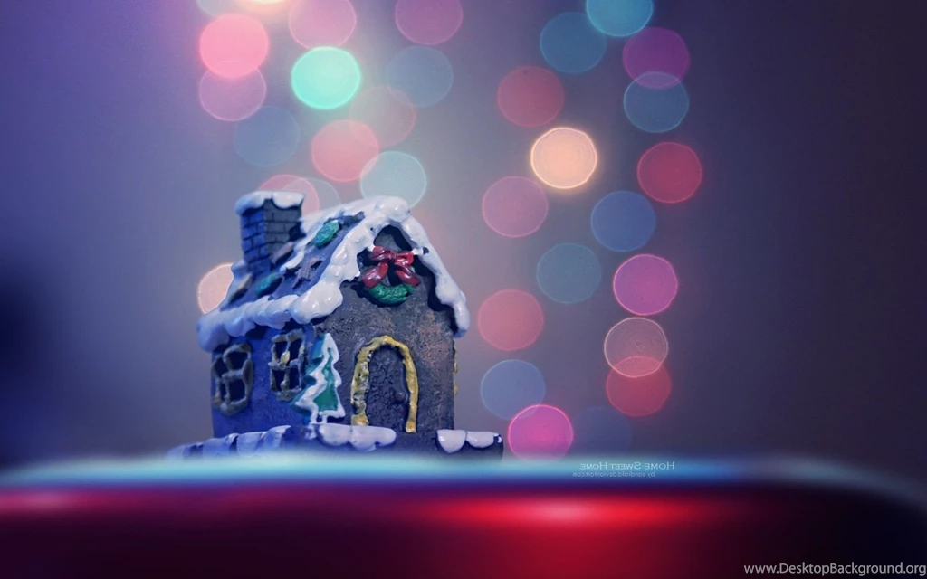 Christmas, House, Cakes, Bokeh, Christmas Lights Wallpapers HD