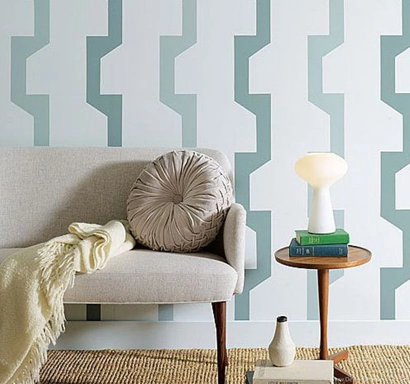 15 Living Rooms With Geometric Wallpapers