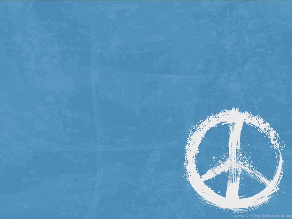 Peace Sign Powerpoint Templates Blue, Objects Free PPT Backgrounds