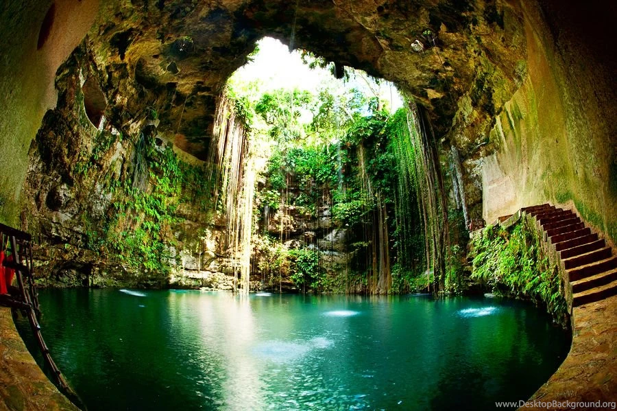 Ik Kil Cenote Chichen Itza Mexico Wallpapers