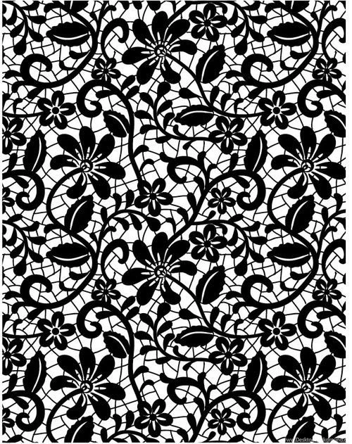 Wallpapers Black White Floral Pattern