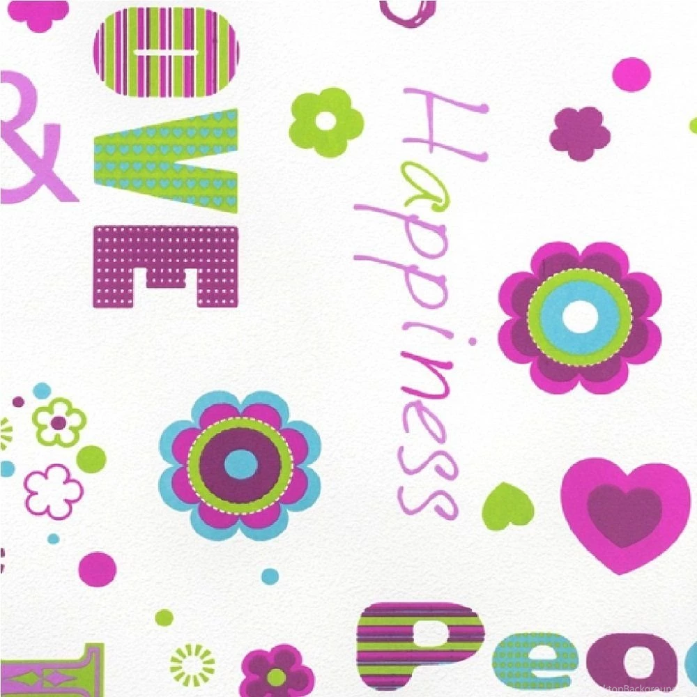 Rasch Kids Club Love Peace Flowers Hearts Childrens Wallpapers 478419
