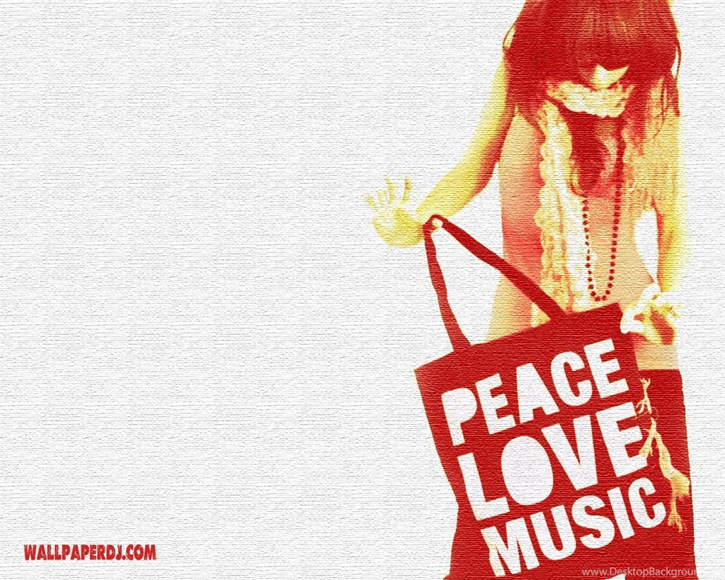 Peace Love Music Graphic Design Girl Wallpapers Wallpapers