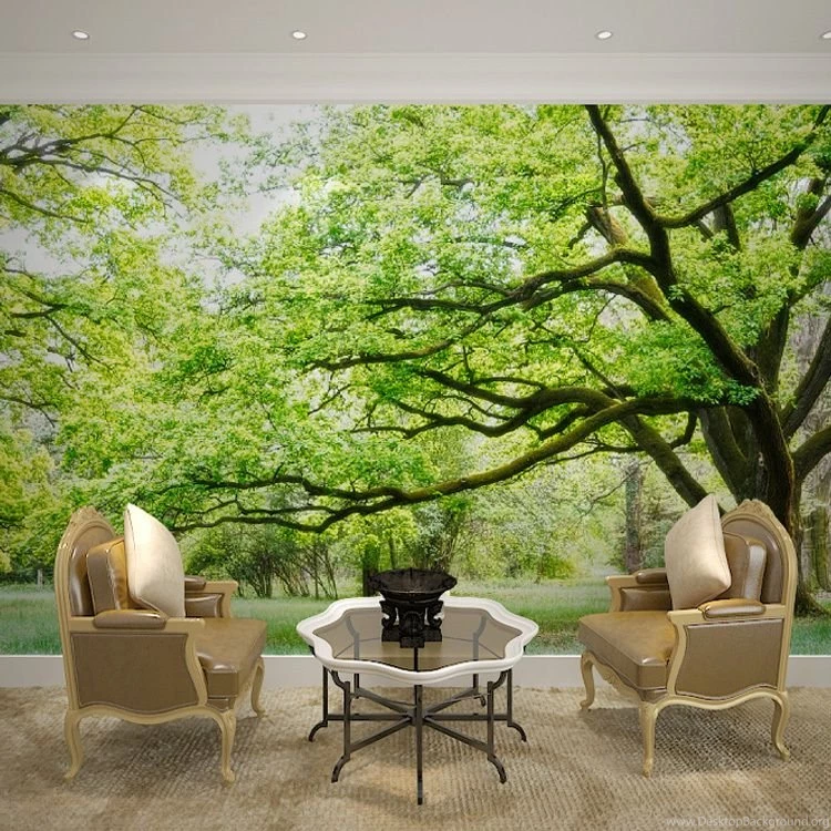 Custom Made Big Tree Photo 3d Wallpapers 3d Wall Murals For Living ...