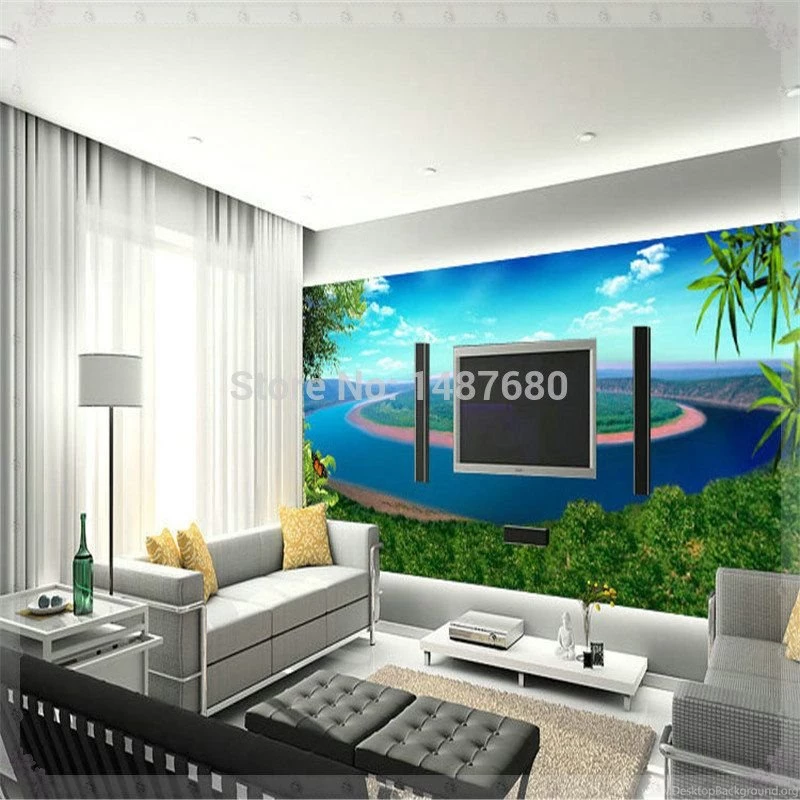 Custom Made Landscape Painting 3d Wallpapers European Minimalist ...