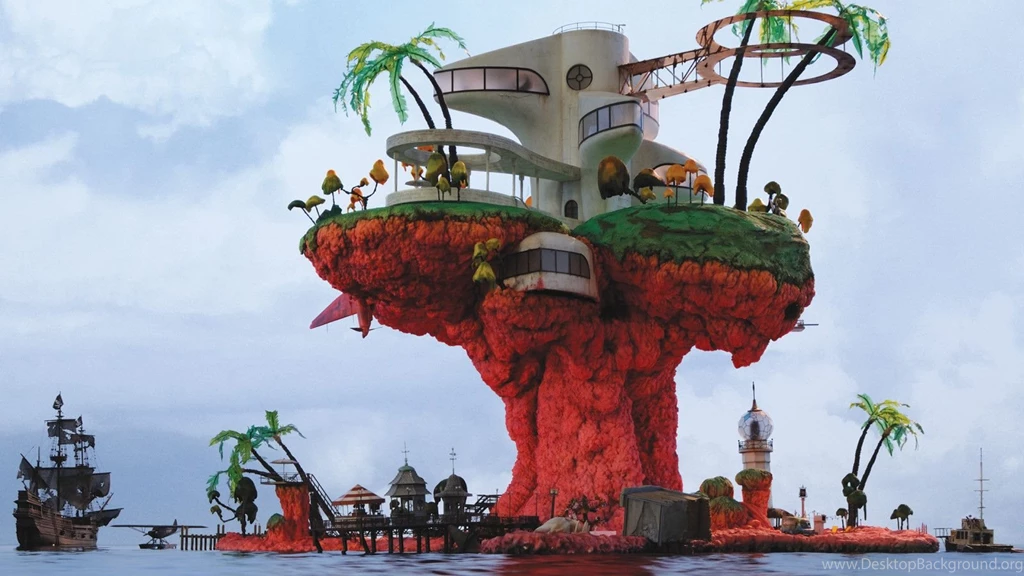 Gallery For   Gorillaz Wallpapers Plastic Beach