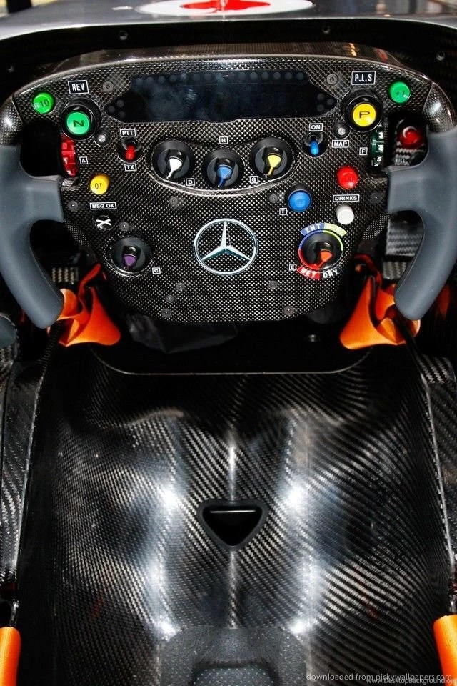 Download Formula 1 Mercedes Steering Wheel Wallpapers For iPhone 4