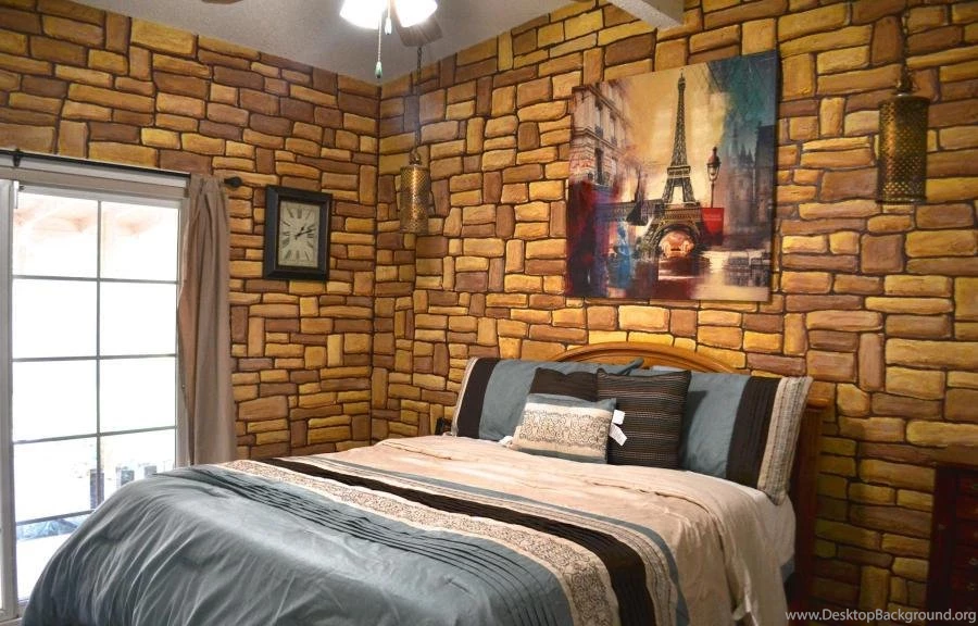 Ugly House Photos » Blog Archive » Faux Stone & Wood Wallpapers