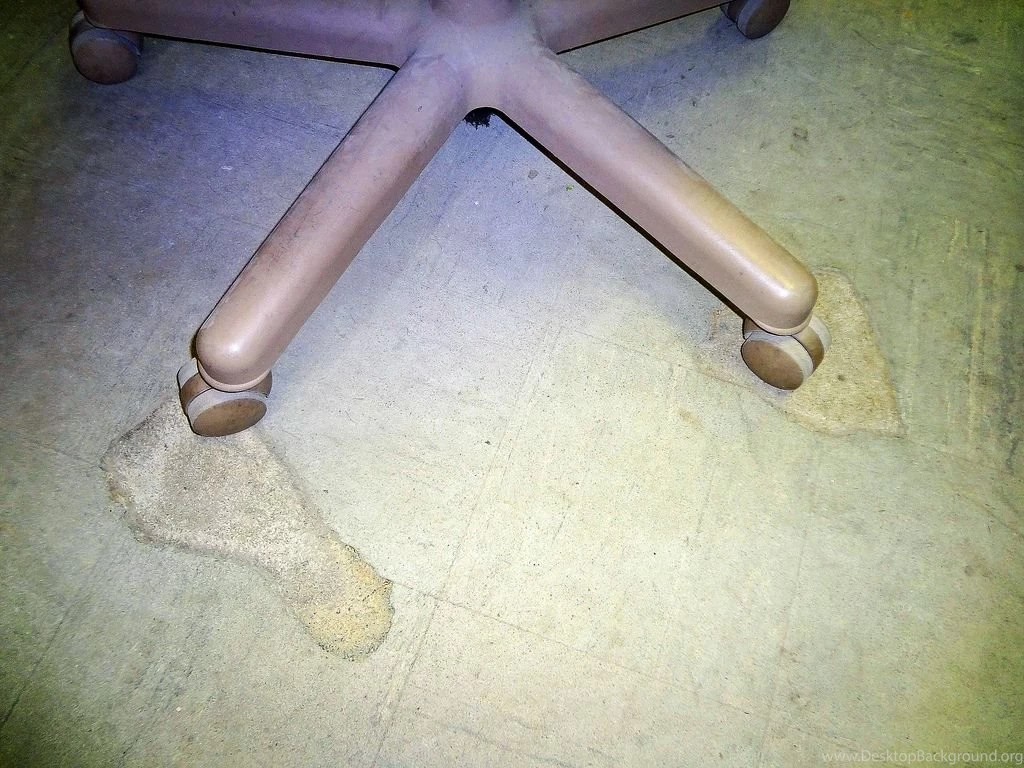 Asbestos Floor Tile Office Chair Wear Damage
