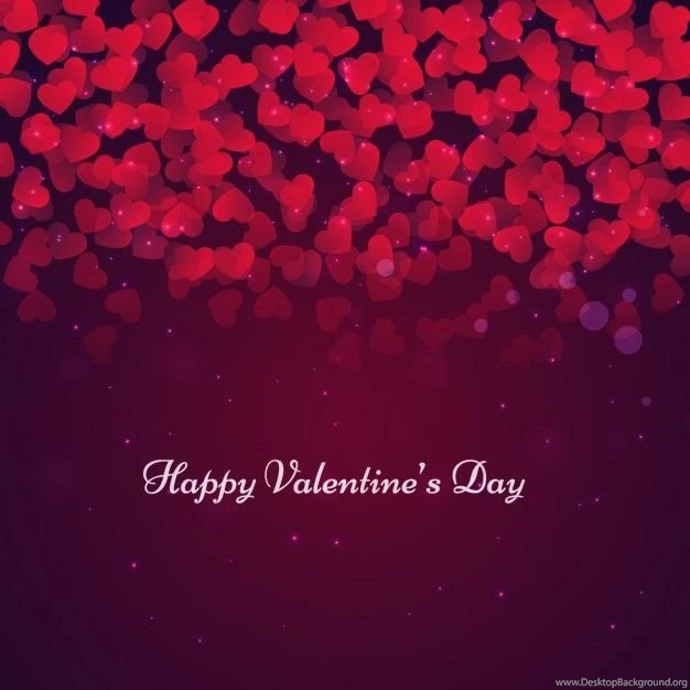 Valentines Backgrounds With Hearts In Bokeh Style Vector
