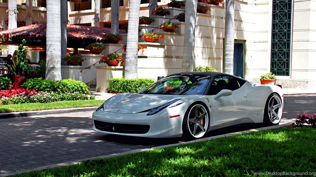 White Ferrari 458 Italia 1 Wallpapers