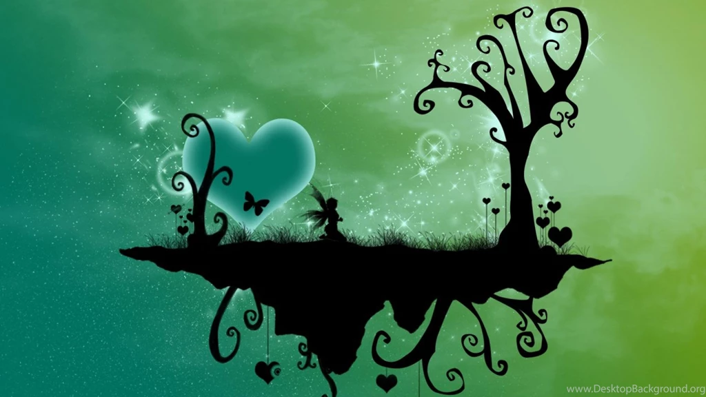 Fairy Love Green Heart Abstract HD Wallpapers Wallpapers (