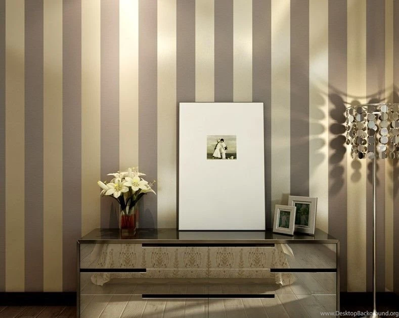 Dark Purple And Gold Striped Bedroom Wallpapers With Pearl Lustre ...