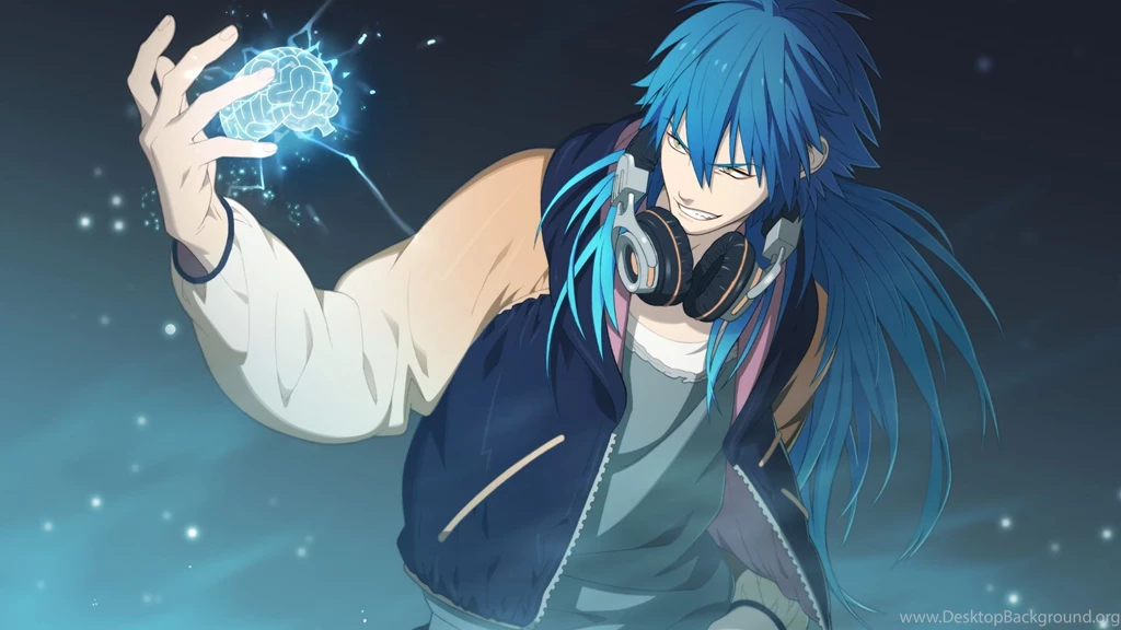 1920x1080 Guy, Anime, The Brain, Blue Hair, Headphones, Dramatical ...
