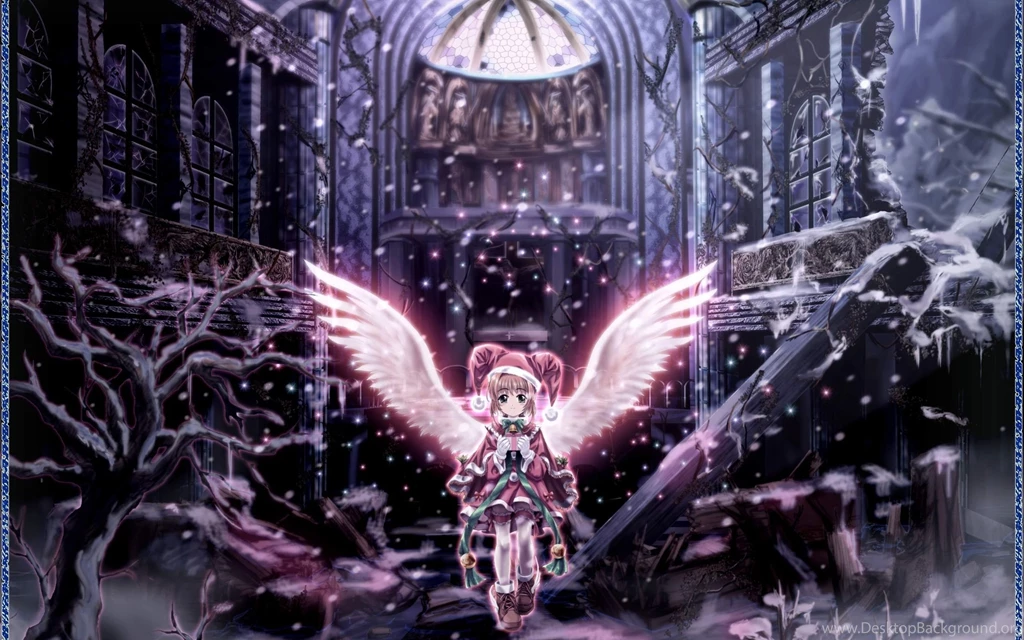 2560x1600 Winter, Girl, Angel, Card Captor Sakura, Anime, Ruins ...