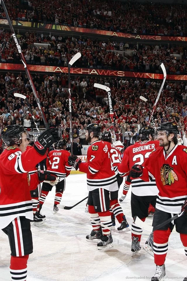 Download Chicago Black Hawks Cheering Wallpapers For iPhone 4