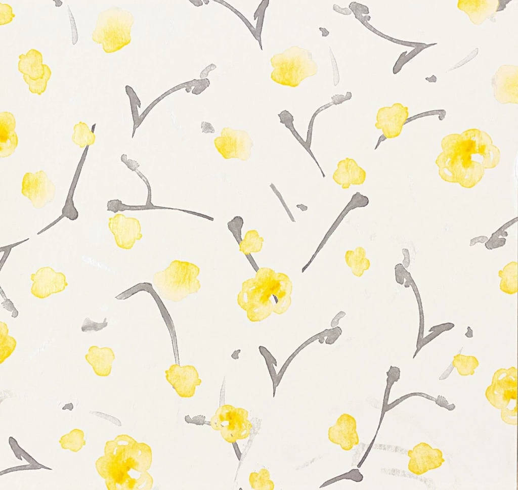 Wallpapers Aquarelle AS Wallpapers Flower Structure White Yellow ...