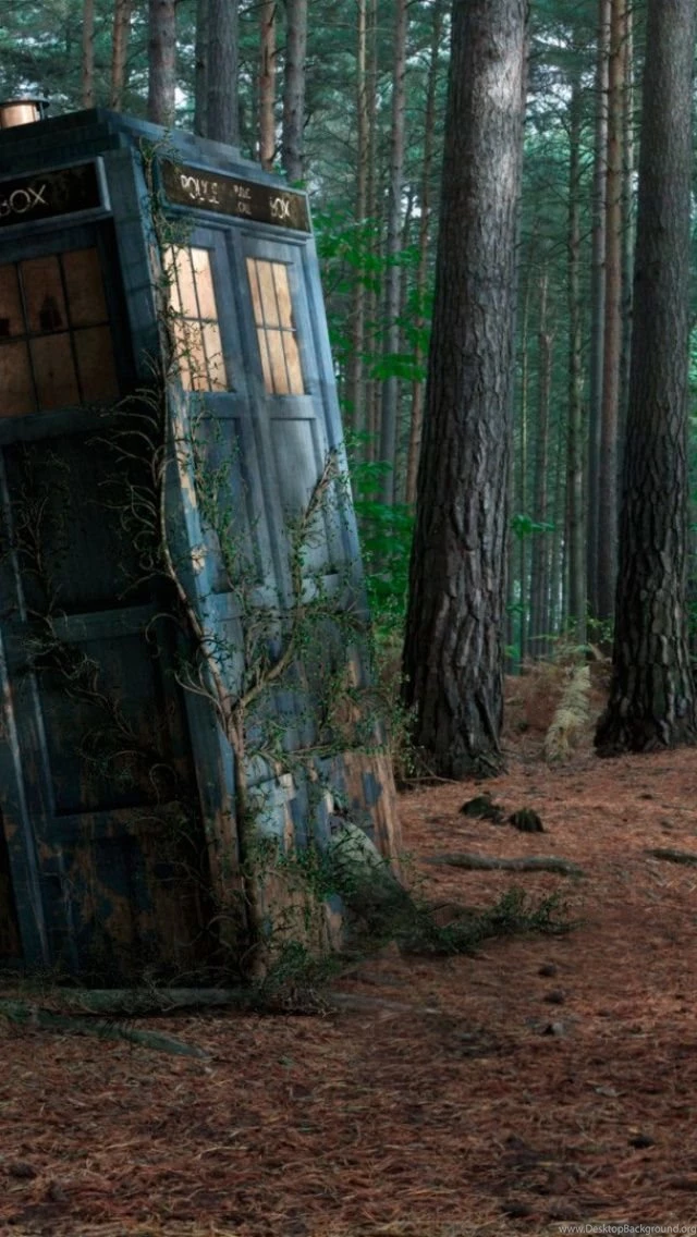 Abondoned Tardis In The Forest iPhone 5 Wallpapers