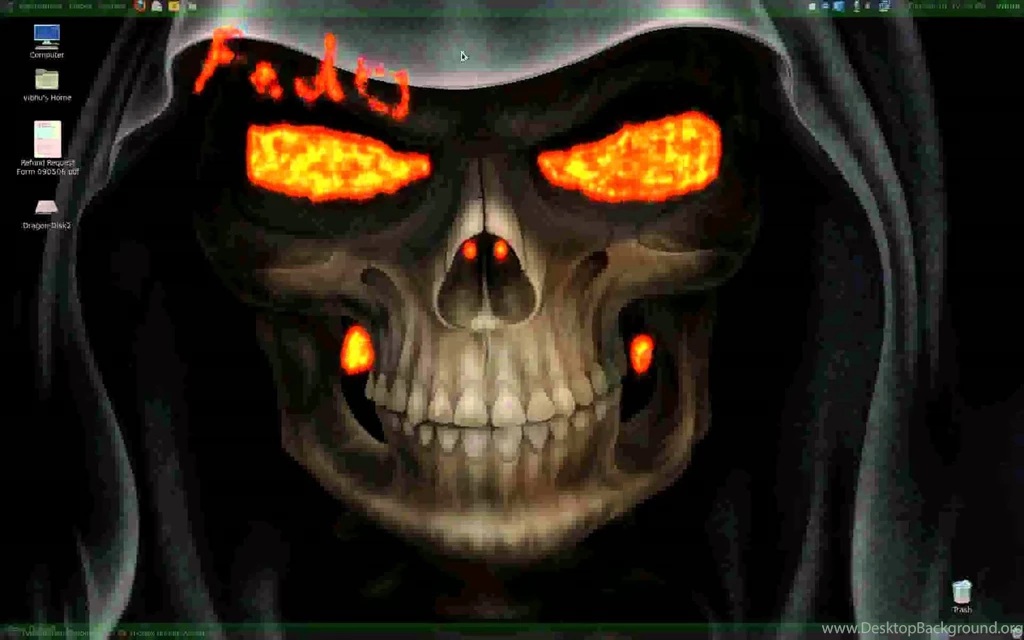 Linux Flame Skull Animated Wall Paper Fedora 14 YouTube