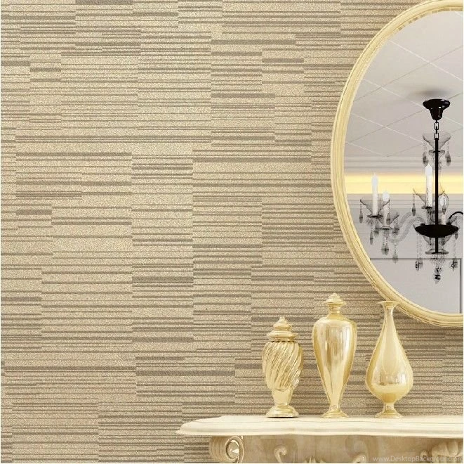Cream/Beige/Brown Metallic Design Horizontal Stripes Pinstripe ...