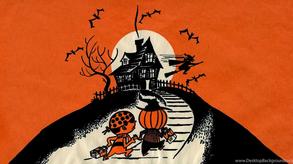 Neato Coolville: HALLOWEEN WALLPAPER: UP THE HILL TRICK OR TREAT