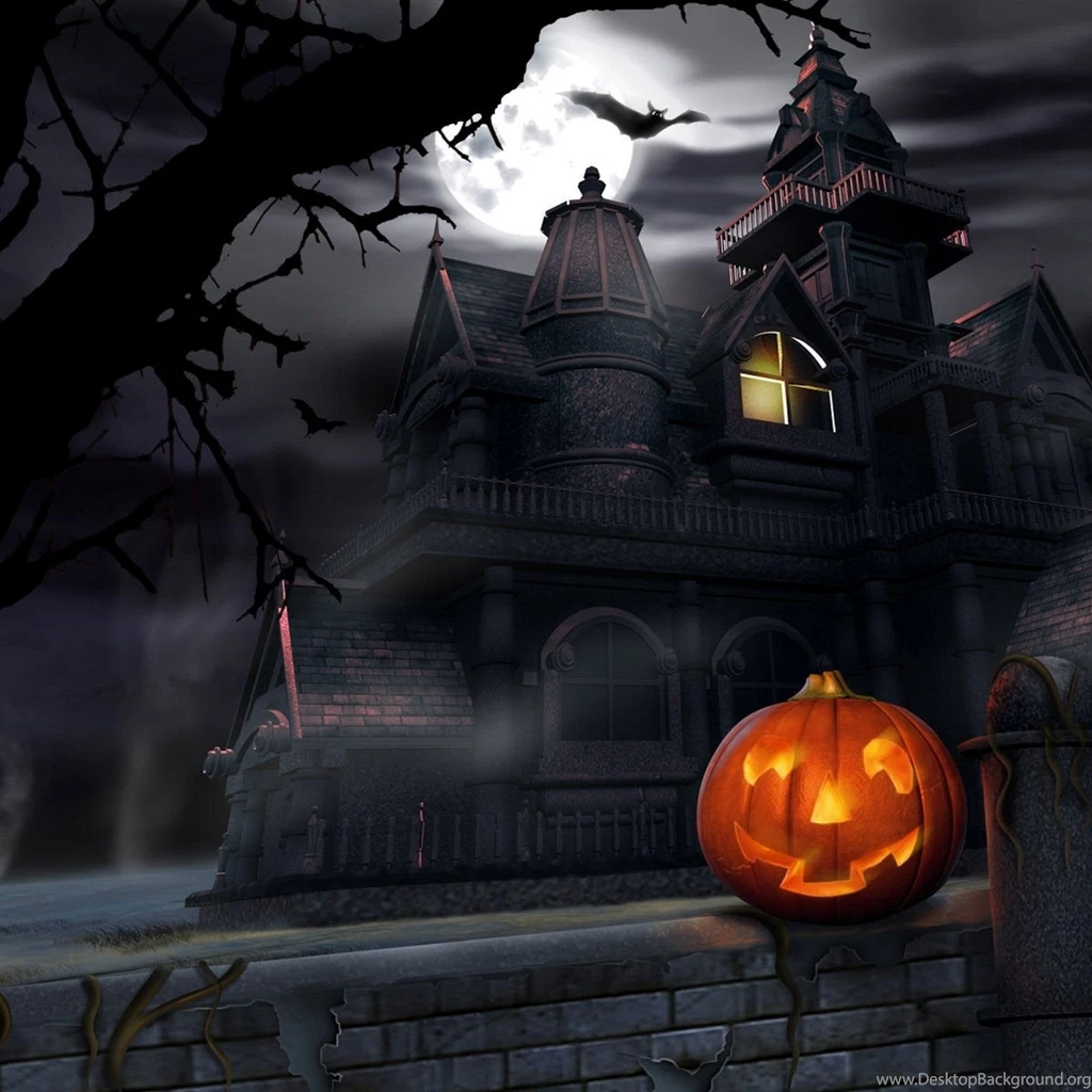 Haunted House Halloween Party Trick Or Treat iPad Air Wallpapers ...