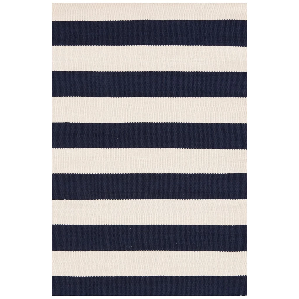 Dash & Albert Catamaran Stripe Navy & Ivory Indoor/Outdoor Rug