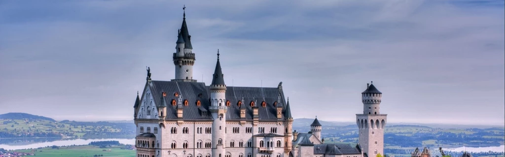 Download Wallpapers 3840x1200 Neuschwanstein Castle, Germany, Trees ...