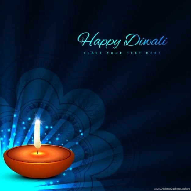 Diwali Card With Dark Blue Backgrounds Vector