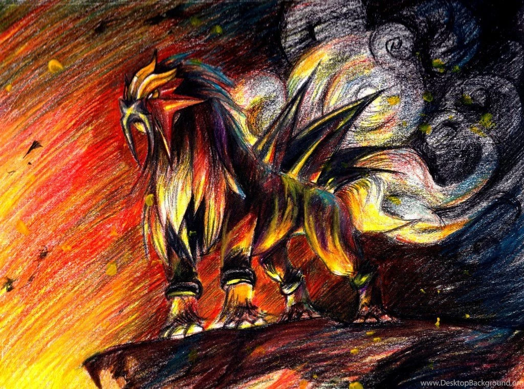 Entei Drawing By Riberry On DeviantArt