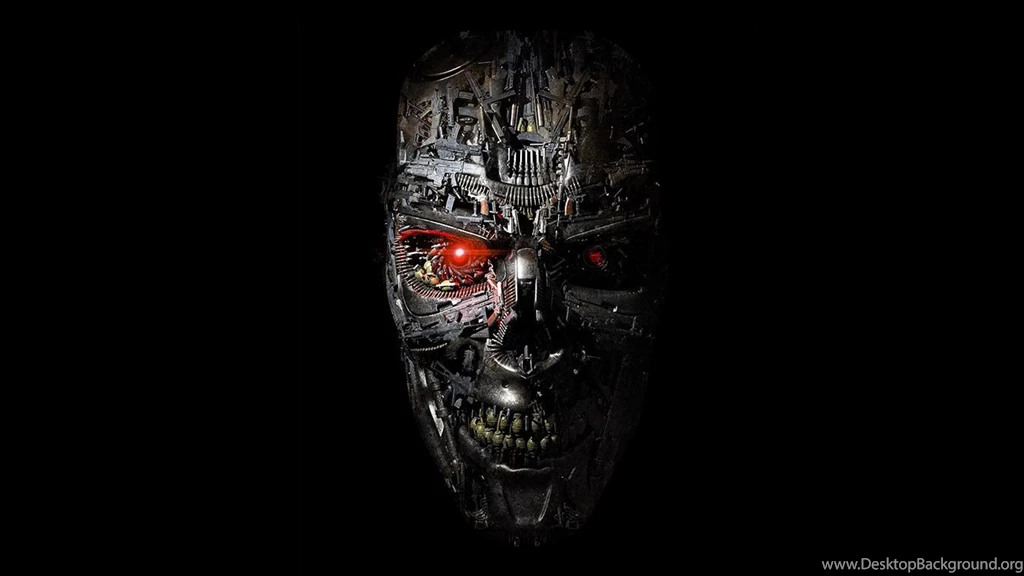 HD Backgrounds Terminator Robot Genisys Skull Face Machine ...