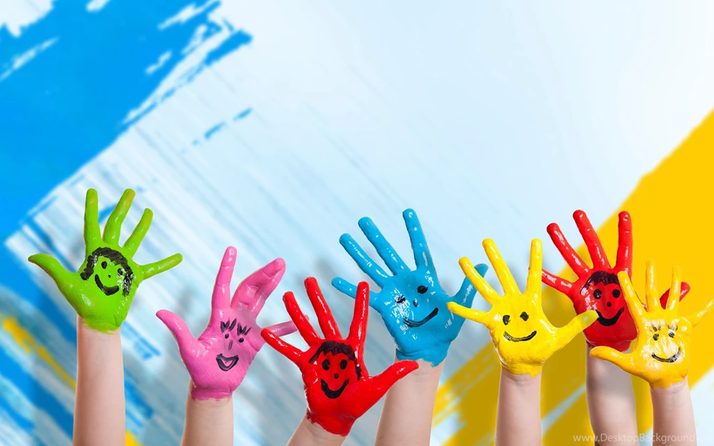 Download Wallpapers 2560x1600 Hands, Paint, Children, Happiness ...