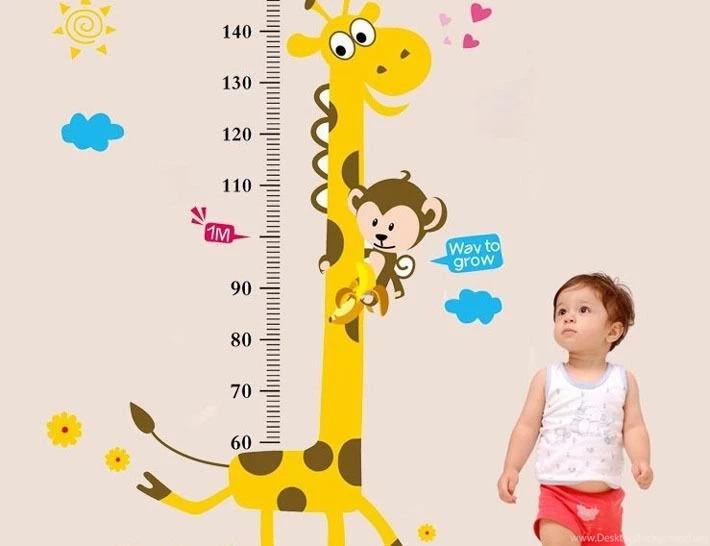 1 Pieces Giraffe Height Wall Stickers Kids Decorative Painting ...