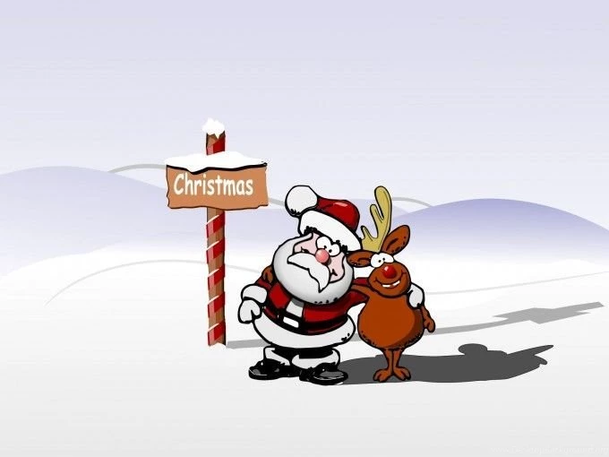 Santa And Rudolph At The Christmas PPT Theme Will Be Great Choice ...