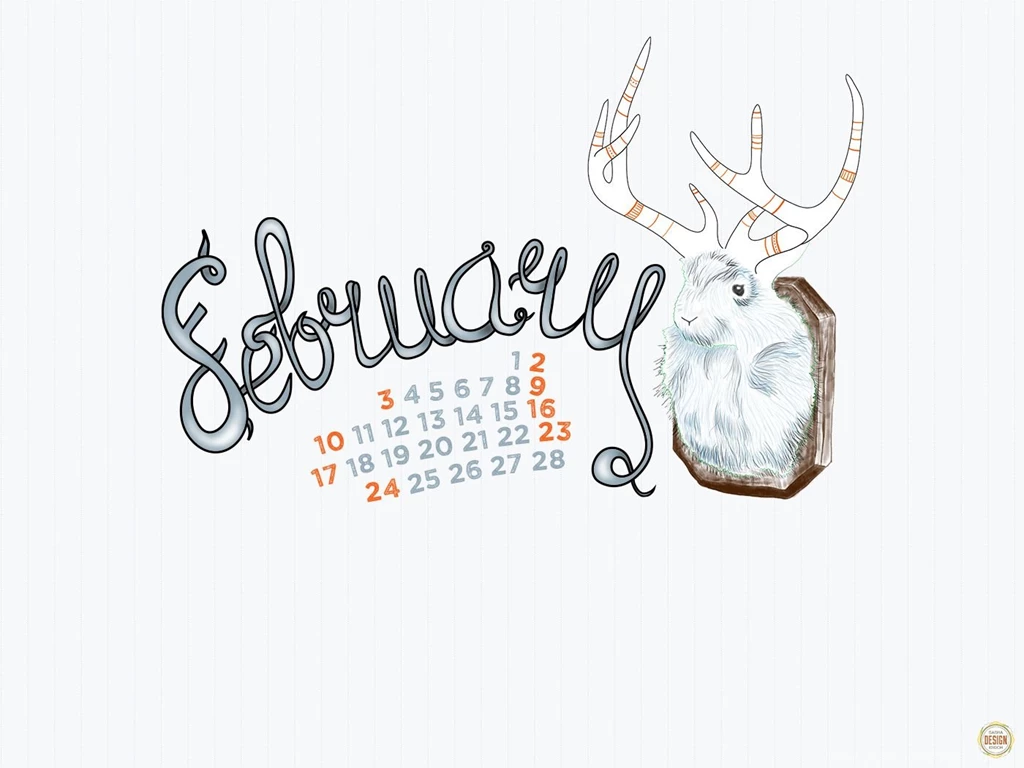 Desktop Wallpapers Calendar February 2013: Jackalope