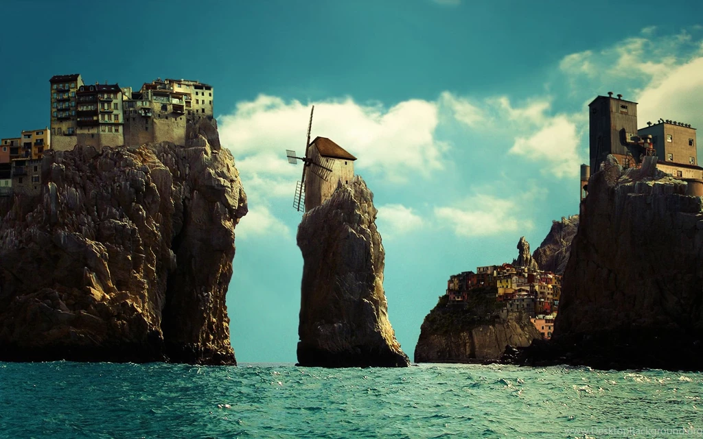Windmill on a cliff 1920x1200 artistic desktop wallpaper 29008.jpg