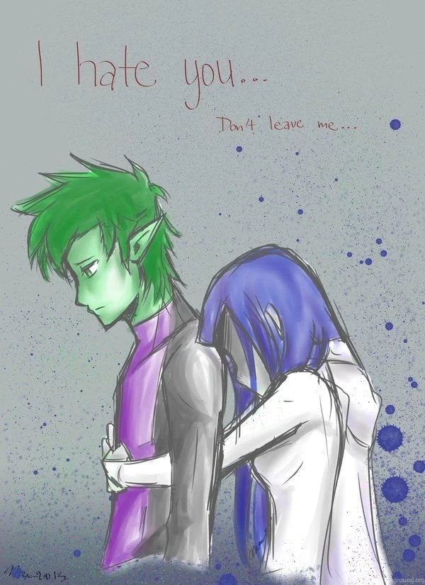 DeviantArt: More Like Beast Boy x Raven kiss teen titans couples ...